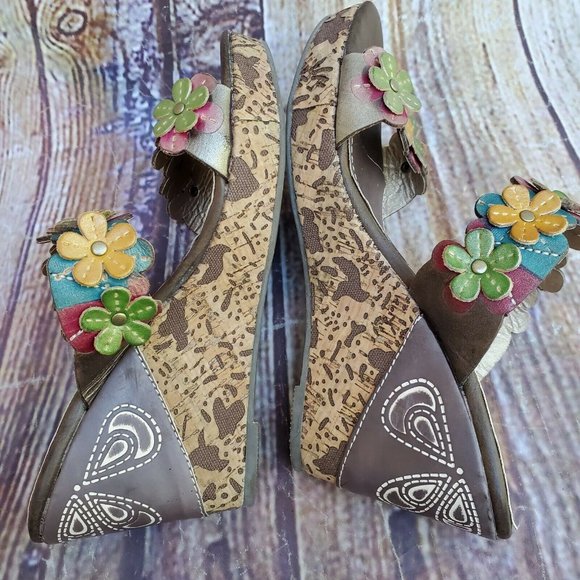 Colorful Floral Wedge Heels - Picture 5 of 9